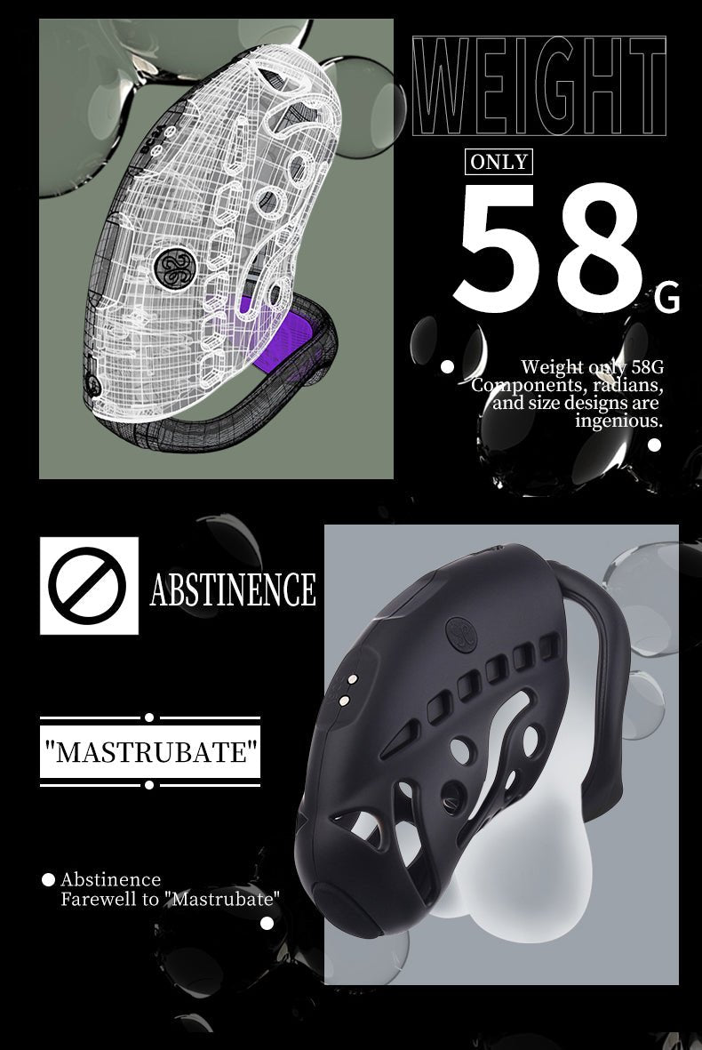 Smart Electric Male Chastity Cage with Remote Control & App Connectivity - Nightloom Sex Toy Shop