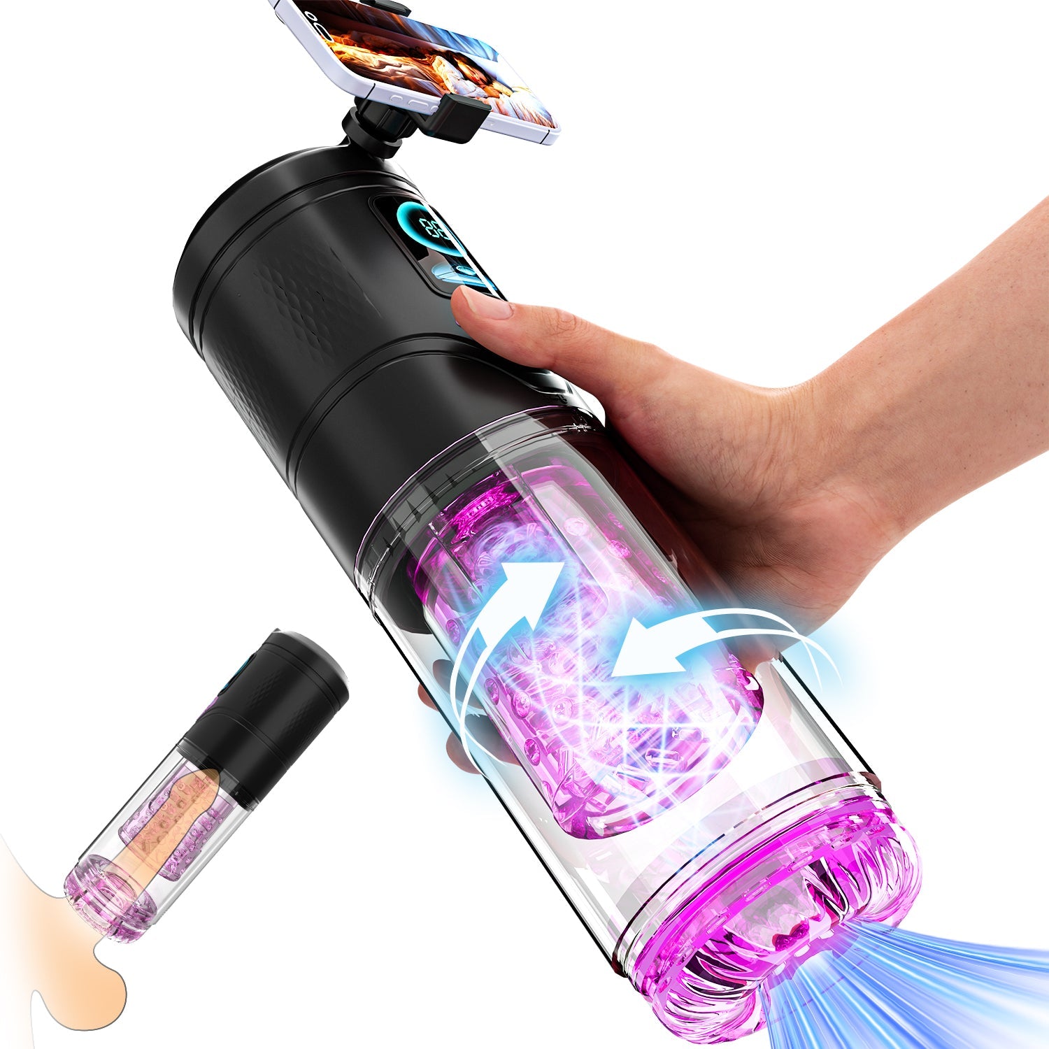3 - in - 1 Automatic Male Masturbator with Thrusting & Rotating Modes - Nightloom Sex Toy Shop