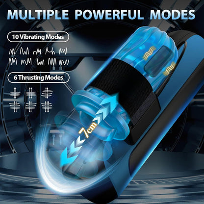 Automatic Thrusting Male Masturbator Cup with Vibrating Sleeve