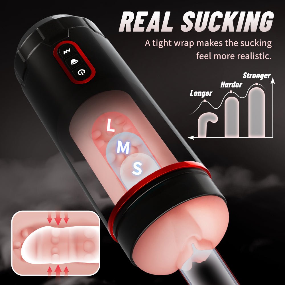 The 6-in-1 simulated vagina automatic male masturbator can be used for penis training