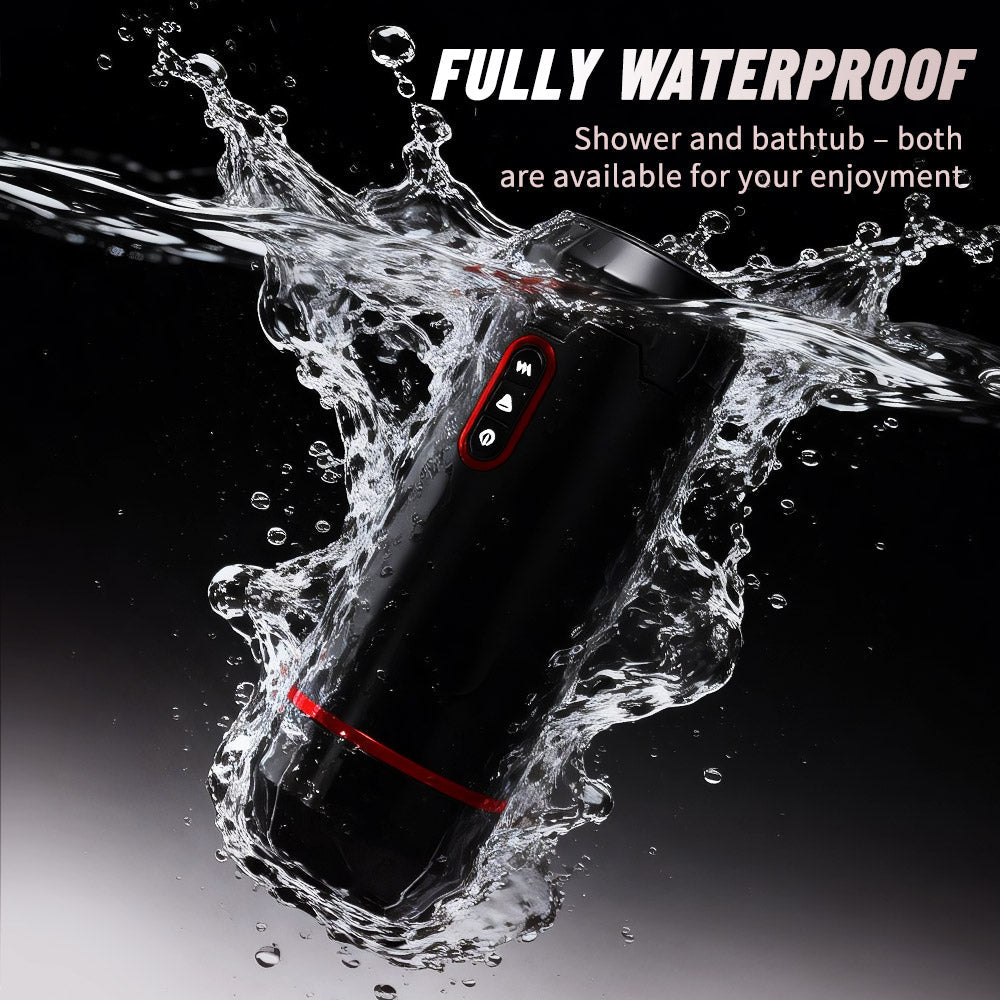 The 6-in-1 simulated vagina automatic male masturbator features a waterproof design