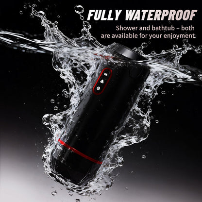 The 6-in-1 simulated vagina automatic male masturbator features a waterproof design