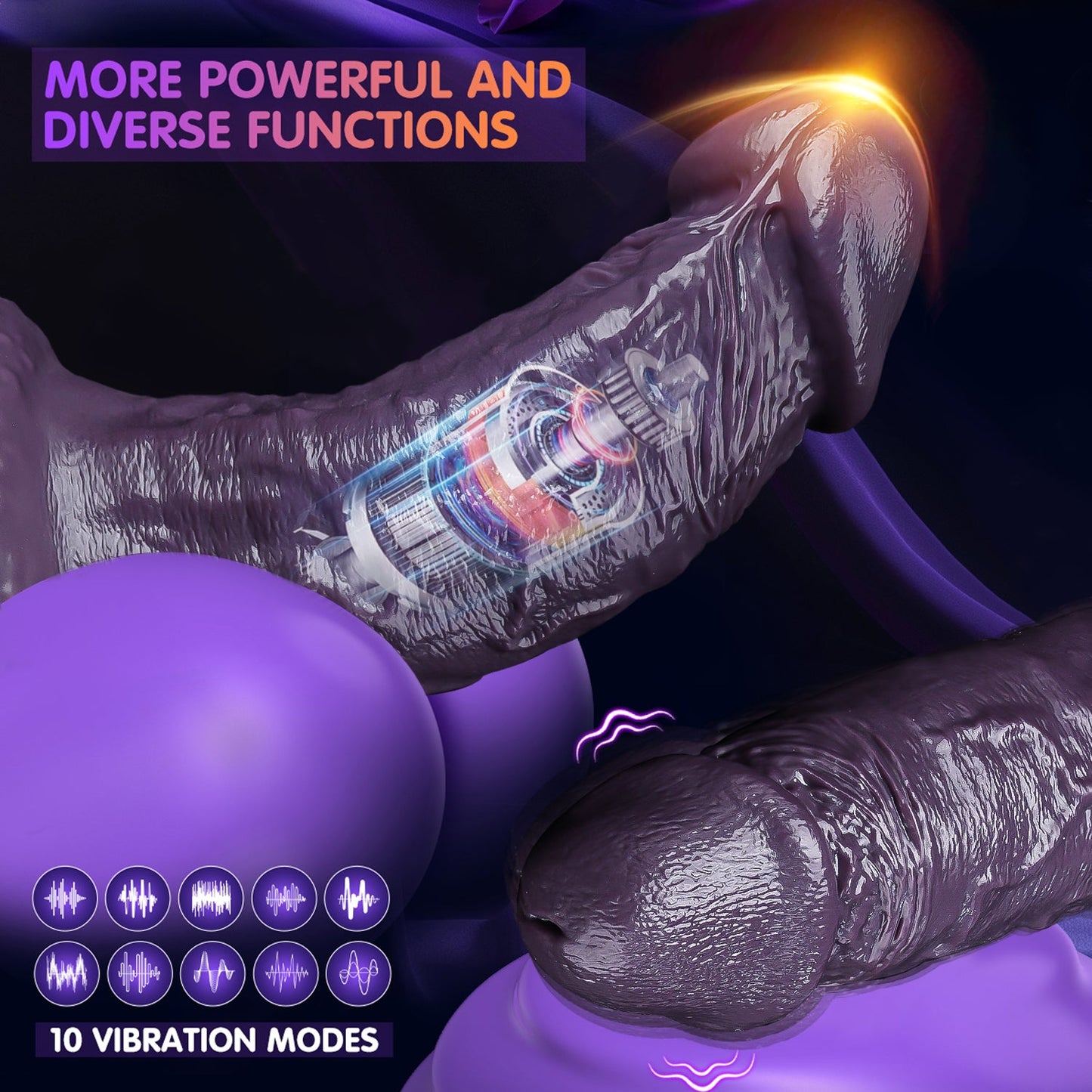 The 6-inch purple extra-thick silicone realistic electric vibrating dildo has more functions than ordinary dildos
