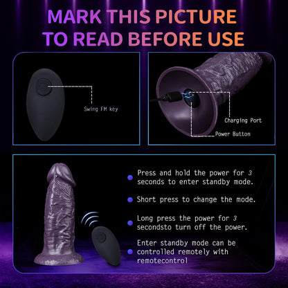 6-inch purple extra-thick silicone realistic electric vibrating dildo instruction manual