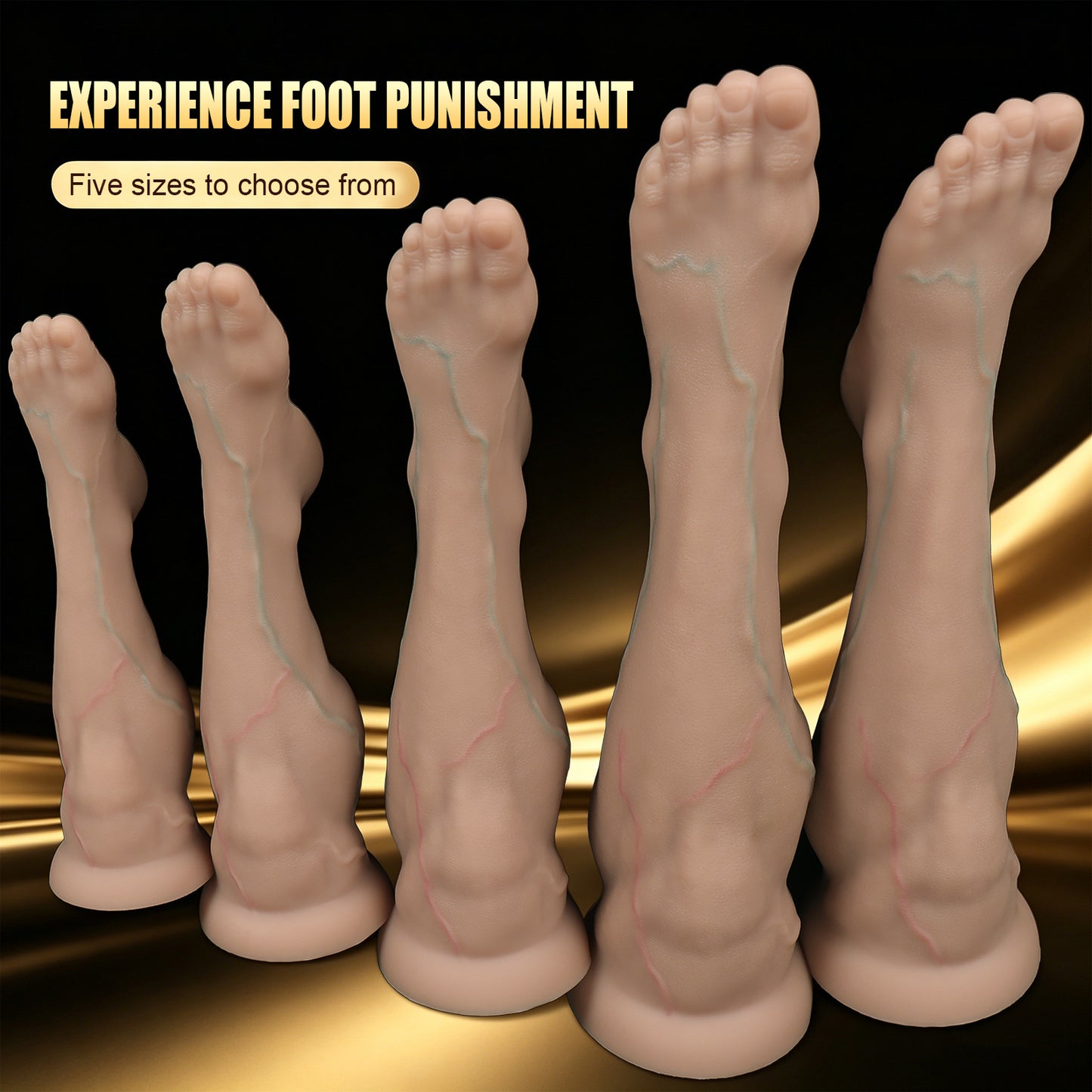 Massive Realistic Leg & Feet Dildo, Huge Thick Veined Phallus with Suction Cup, Lifelike Muscle Texture Adult Toy for Advanced Users, Up to 17.7 Inches