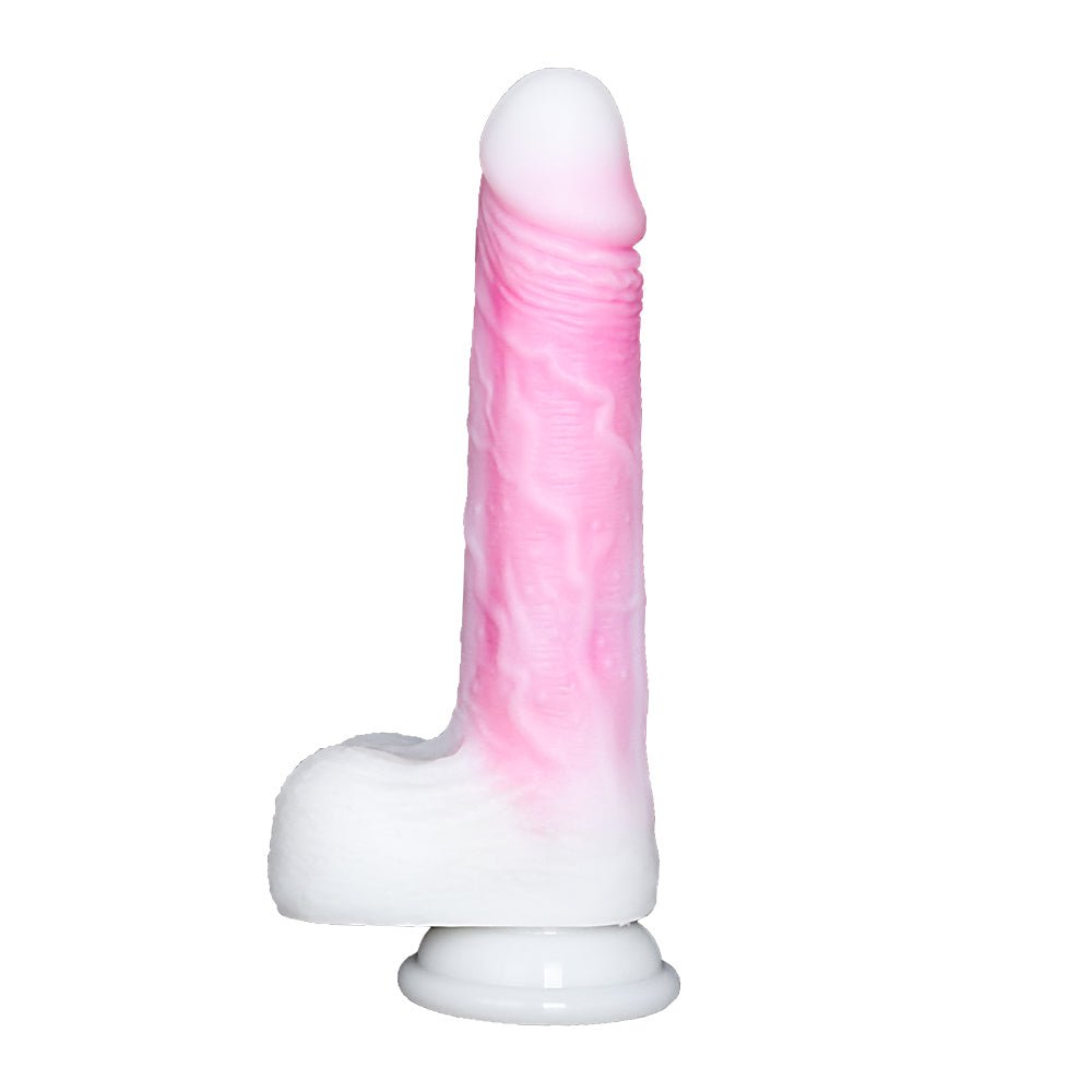 8 inch pink silicone jelly vibrating dildo