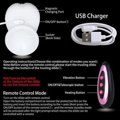 8-inch pink silicone jelly vibrating dildo instructions