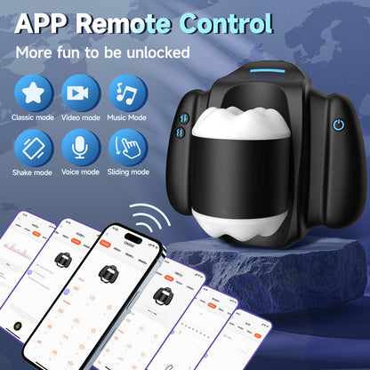 The app-controlled handheld simulated channel heated male masturbator can be remotely controlled