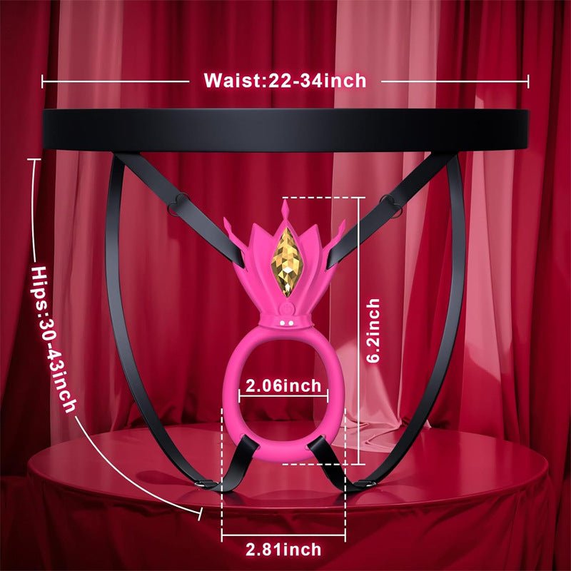 App - Controlled Gemstone Couples Ring Harness Vibrator - Nightloom Sex Toy Shop