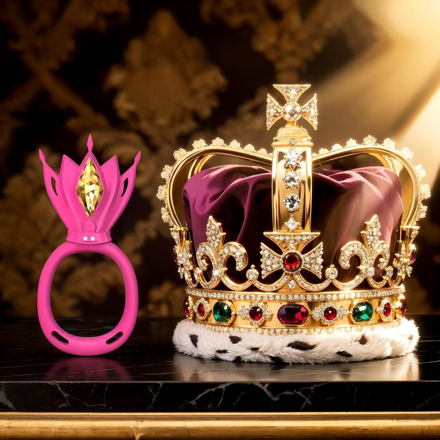 App - Controlled Gemstone Couples Ring Harness Vibrator - Nightloom Sex Toy Shop