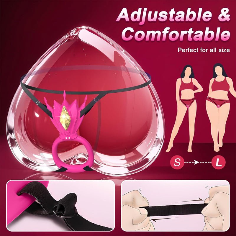 App - Controlled Gemstone Couples Ring Harness Vibrator - Nightloom Sex Toy Shop