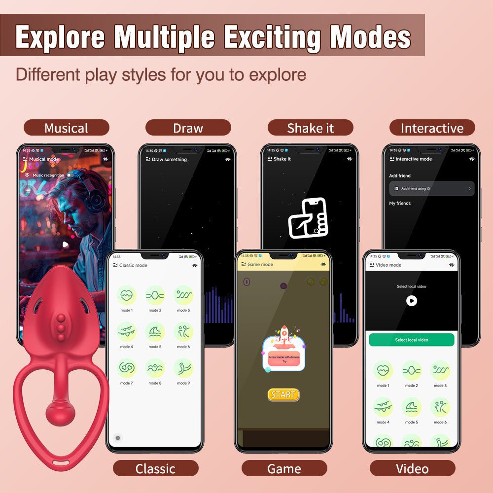 App - Controlled Rechargeable Couples Ring Vibrator with Wireless Remote & Multiple Modes - Nightloom Sex Toy Shop