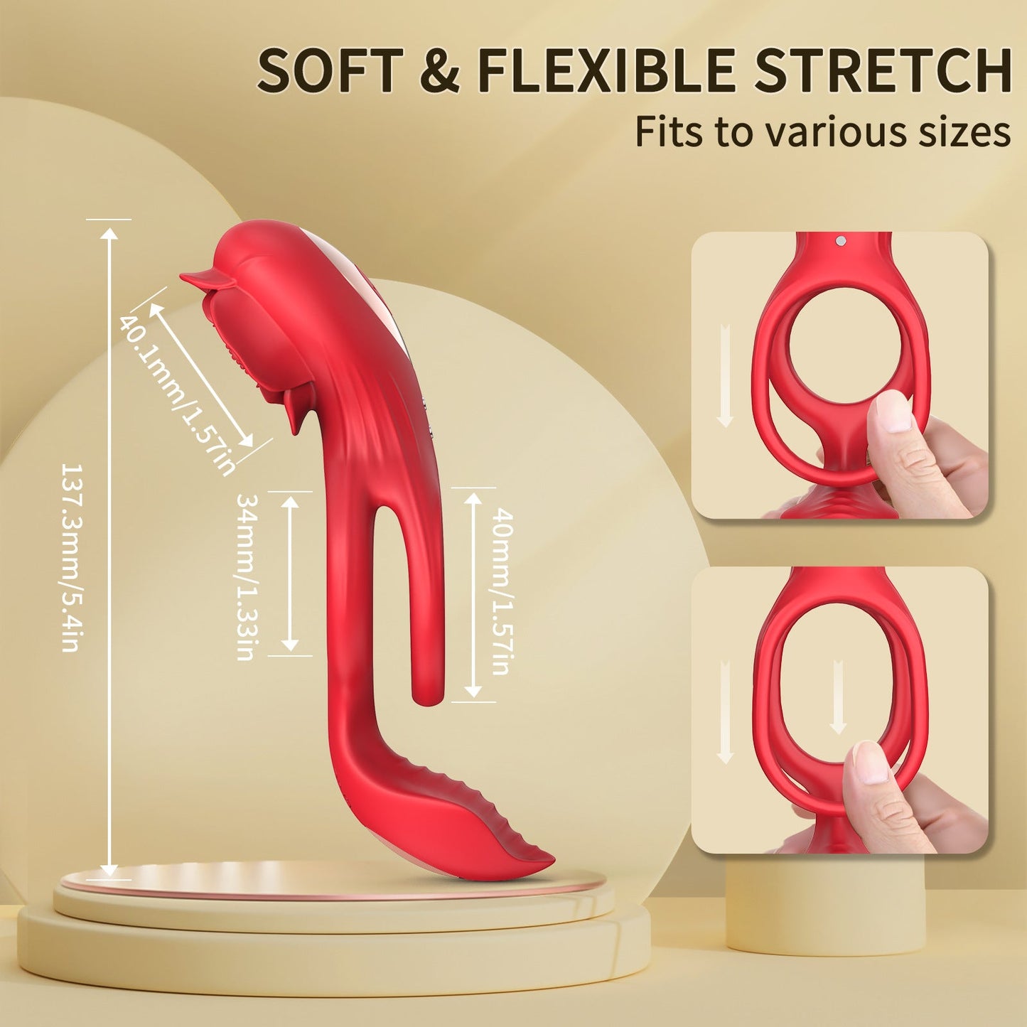 App - Controlled Rose Couples Ring Vibrator with Wearable Ergonomic Design & Smart Modes - Nightloom Sex Toy Shop