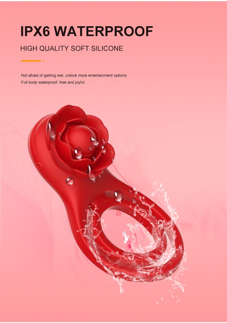 App - Controlled Rose Silicone Couples Ring Vibrator with Wireless Smart Modes - Nightloom Sex Toy Shop