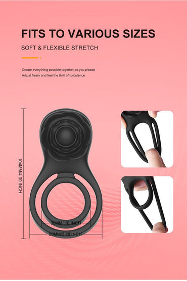 App - Controlled Rose Silicone Couples Ring Vibrator with Wireless Smart Modes - Nightloom Sex Toy Shop