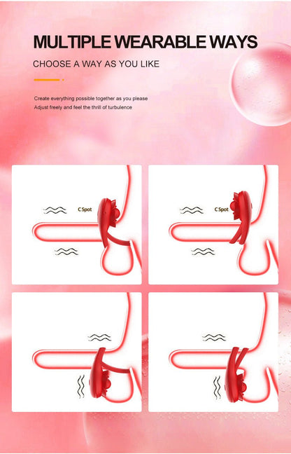 App - Controlled Rose Silicone Couples Ring Vibrator with Wireless Smart Modes - Nightloom Sex Toy Shop