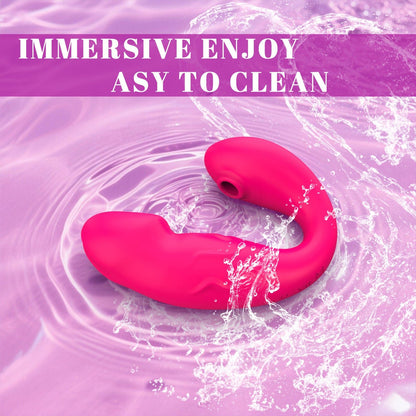 The app controls the red clitoral suction female vibrator, which is easy to clean and use.