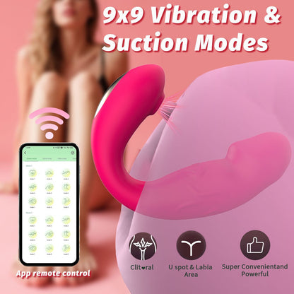 App controls red clitoral suction female vibrator can stimulate the clitoris and the G-spot.