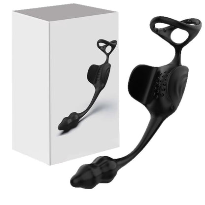 black 3 in 1 wearable electric male prostate stimulator with ring