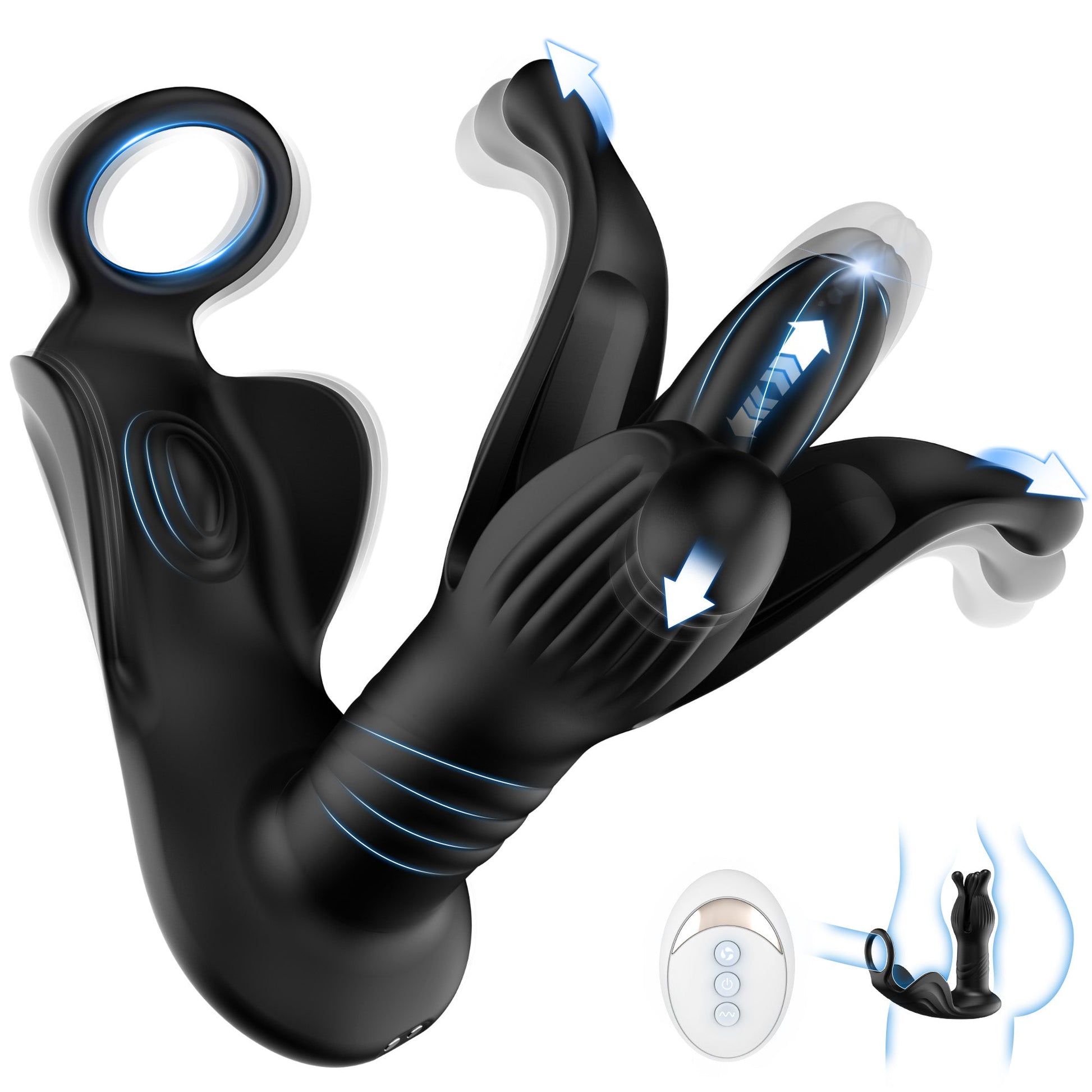 black 8 in 1 dilation head design male electric prostate stimulator