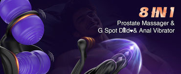 Black 8-in-1 dilation head design male electric prostate stimulator can be used for anal dilation, prostate, and G-spot stimulation