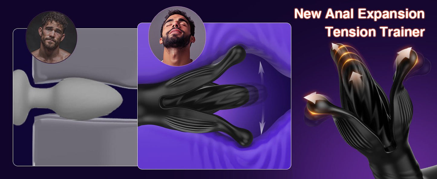 Black 8-in-1 dilation head design male electric prostate stimulator can provide anal training
