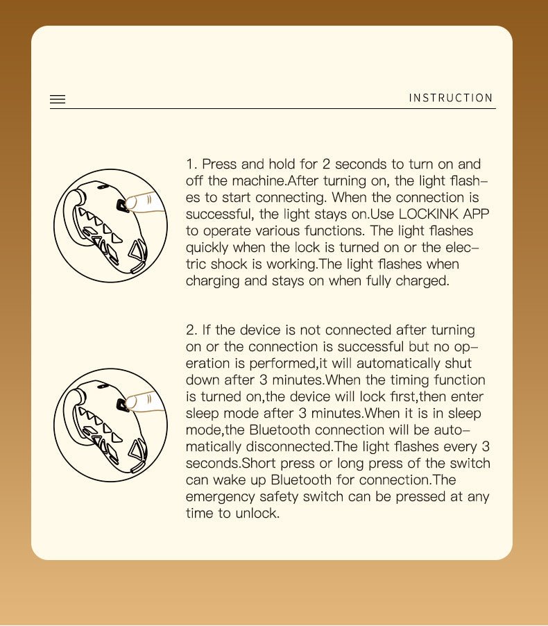 Instructions for use of black app control multifunctional male chastity cage