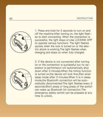 Instructions for use of black app control multifunctional male chastity cage