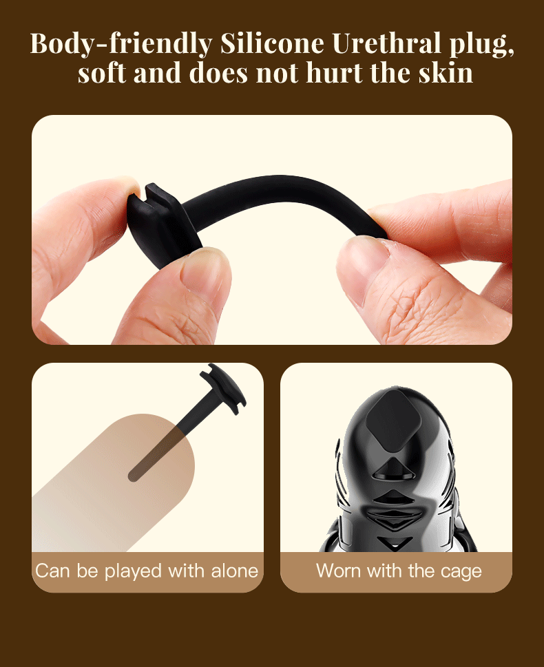 Black app control multifunctional male chastity cage does not irritate the human body