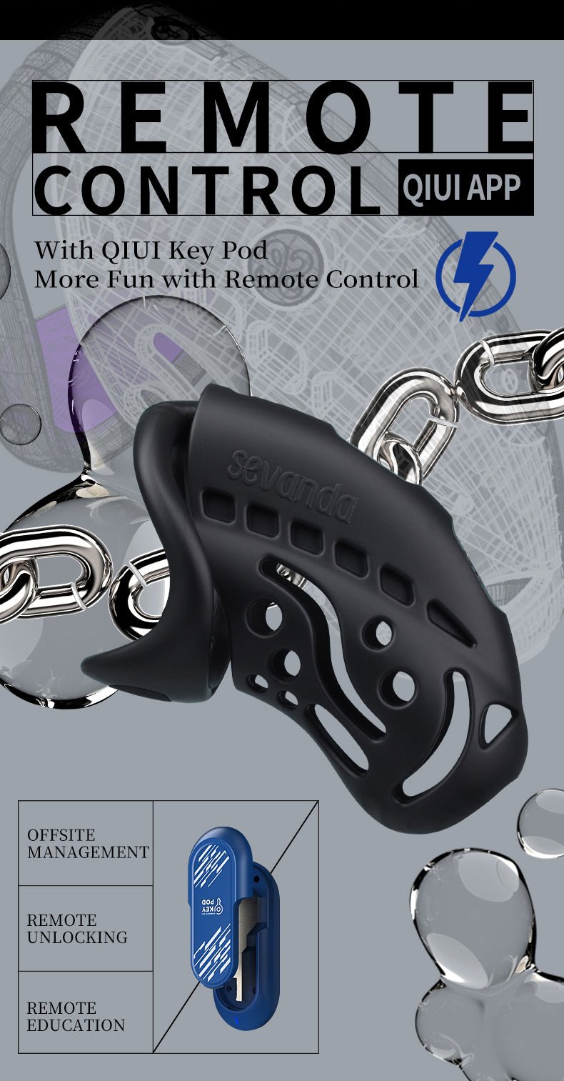 black app remote control resin male chastity cage