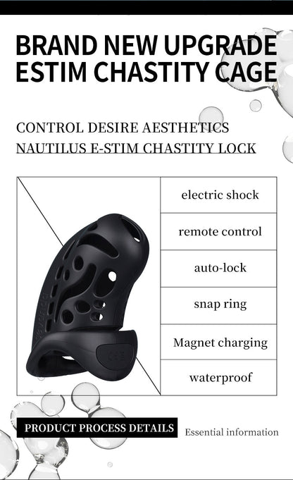The black app remote control resin male chastity cage has more performance advantages compared to the classic model