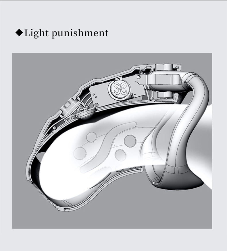 Black app remote control resin male chastity cage provides mild electric shock punishment