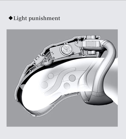 Black app remote control resin male chastity cage provides mild electric shock punishment