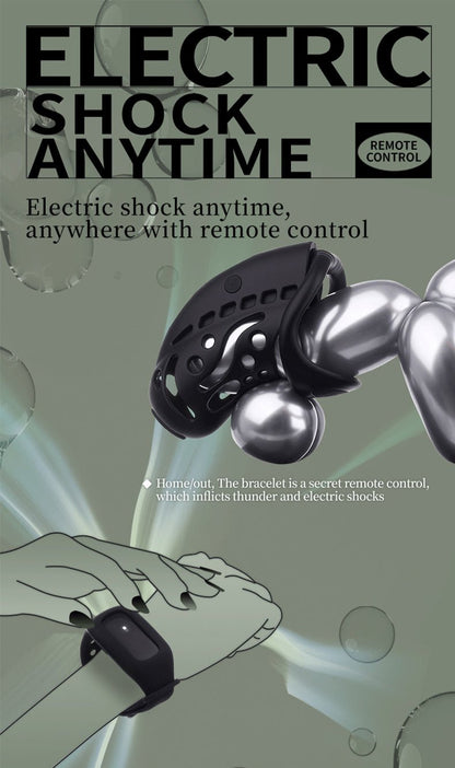 Black app remote control resin male chastity cage controlled by remote control