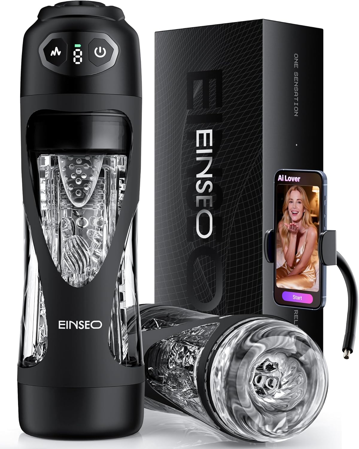 black app remote control suction automatic vibrator masturbation