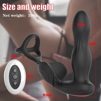 black bullet shaped electric male prostate stimulator with ring size chart