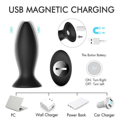 black bullet shaped silicone electric butt plug