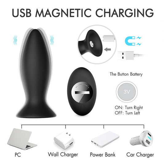 black bullet shaped silicone electric butt plug