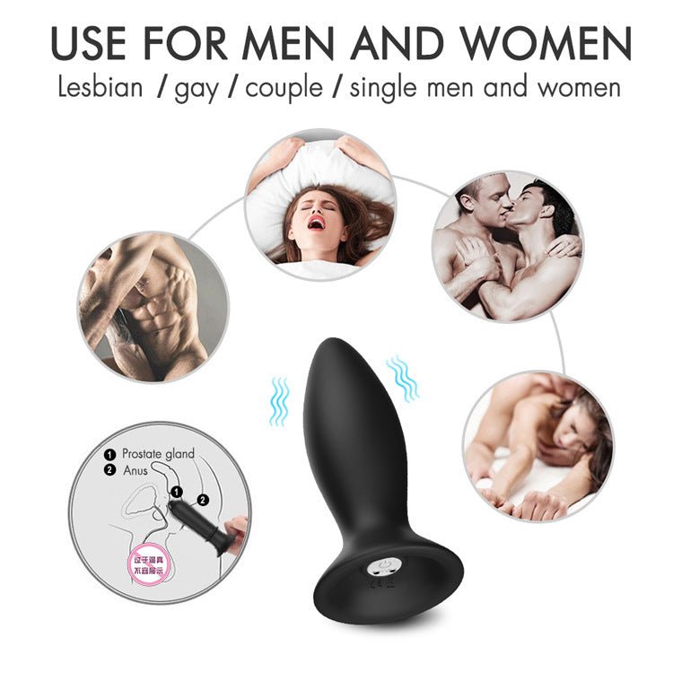 Black bullet-shaped silicone electric butt plug suitable for all types of people