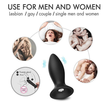Black bullet-shaped silicone electric butt plug suitable for all types of people