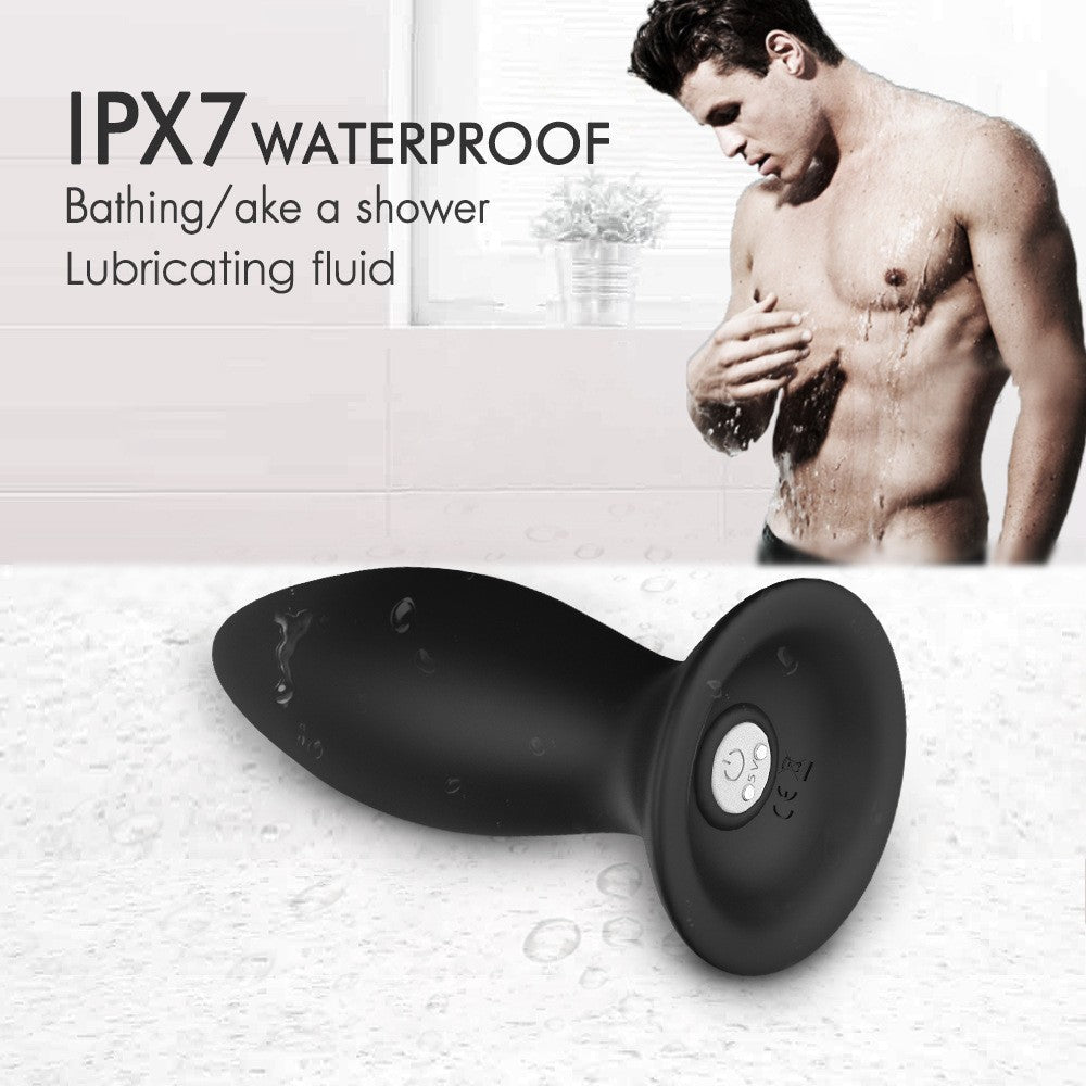 The black bullet-shaped silicone electric butt plug has a waterproof design