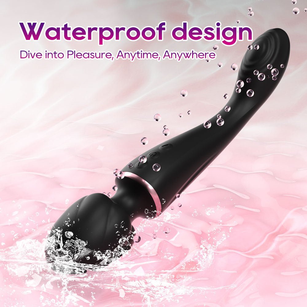 The black double headed female vibrator is designed to be waterproof