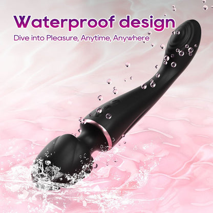 The black double headed female vibrator is designed to be waterproof