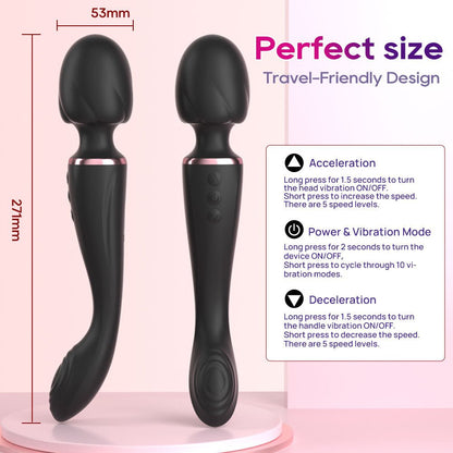 black double headed female vibrator size chart