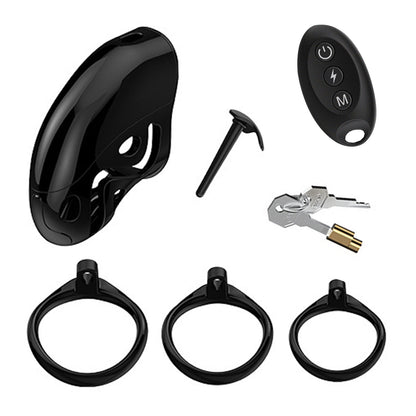 black electric remote control chastity cage
