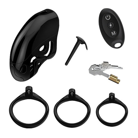 black electric remote control chastity cage