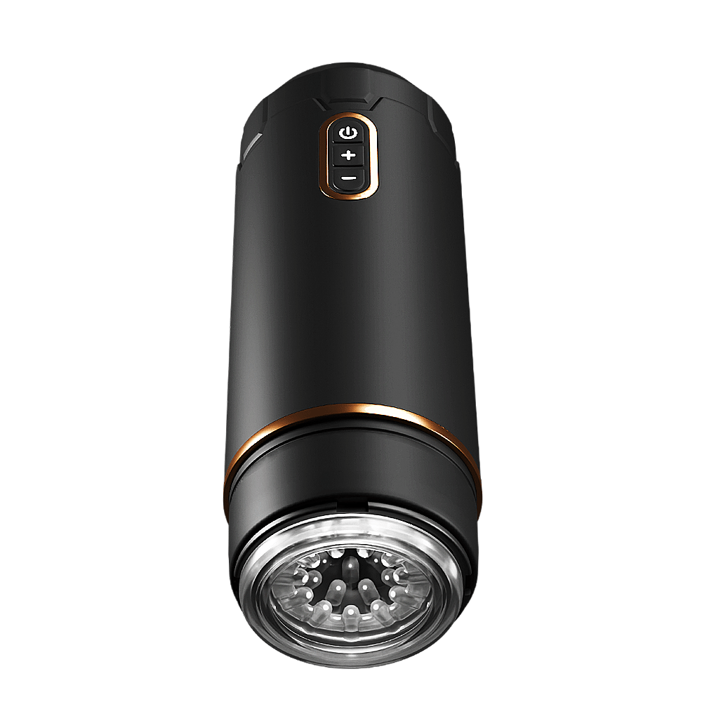black handheld rotating automatic male masturbator