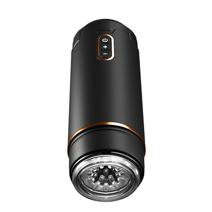 black handheld rotating automatic male masturbator
