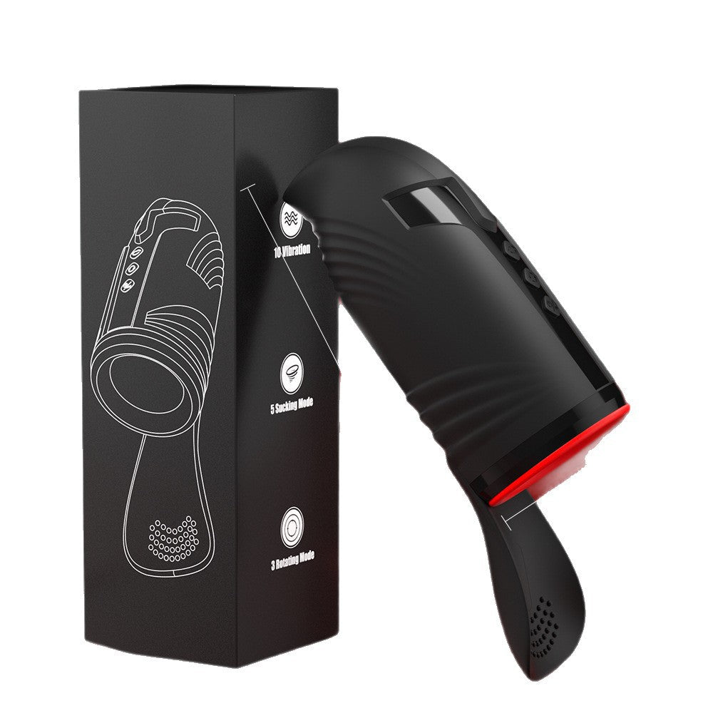 black app remote control suction automatic vibrator male masturbation