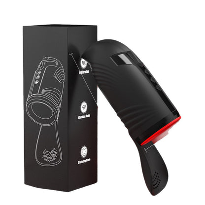 black app remote control suction automatic vibrator male masturbation